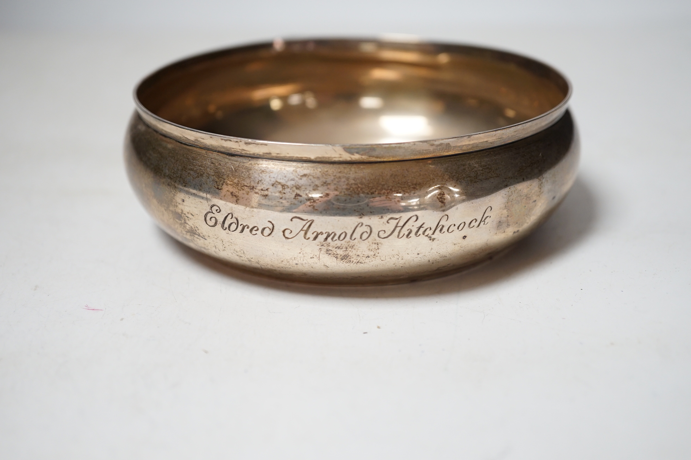 A Tiffany & Co sterling bleeding bowl, a replica of the original in the Clearwater Collection by Paul Revere, 19.3cm including handled, 7.8oz.